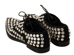Dolce & Gabbana Elegant Crystal-Embellished Lace-Up Flats - Retail Flare