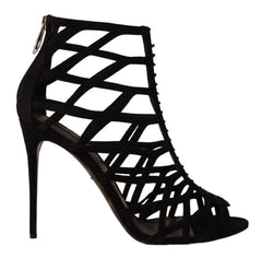 Dolce & Gabbana Elegant Black Suede Heels Sandals - Retail Flare