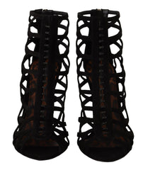 Dolce & Gabbana Elegant Black Suede Heels Sandals - Retail Flare