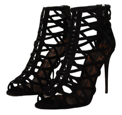 Dolce & Gabbana Elegant Black Suede Heels Sandals - Retail Flare
