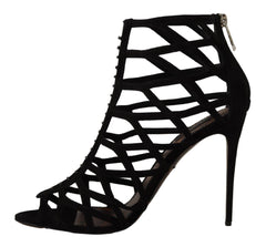 Dolce & Gabbana Elegant Black Suede Heels Sandals - Retail Flare