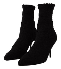 Dolce & Gabbana Elegant Black Mid-Calf Viscose Boots - Retail Flare