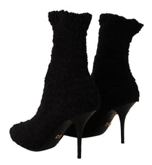 Dolce & Gabbana Elegant Black Mid-Calf Viscose Boots - Retail Flare