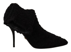 Dolce & Gabbana Elegant Black Mid-Calf Viscose Boots - Retail Flare