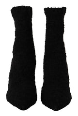 Dolce & Gabbana Elegant Black Mid-Calf Viscose Boots - Retail Flare