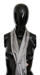 Ermanno Scervino Sleek Silver Silk Neck Scarf for Men - Retail Flare