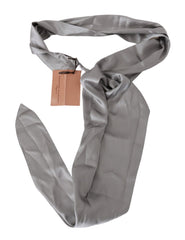 Ermanno Scervino Sleek Silver Silk Neck Scarf for Men - Retail Flare