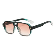 Retro Double Beam Sunnies Leopard Print Eyewear PC Unisex Polarized Sunglasses Square Frame Lightweight Anti-UV Glasses Men