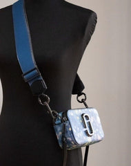 Marc Jacobs The Snapshot bag Watercolor Blue Printed Leather Shoulder Bag Purse - Retail Flare
