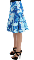 Koonhor Elegant Fresco-Print Knee-Length Skirt - Retail Flare