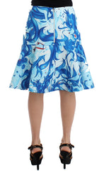 Koonhor Elegant Fresco-Print Knee-Length Skirt - Retail Flare