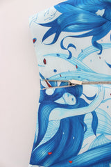 Koonhor Elegant Fresco-Print Knee-Length Skirt - Retail Flare