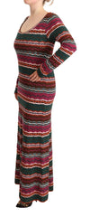 Missoni Multicolor Striped Long Sleeve Sheath Dress - Retail Flare