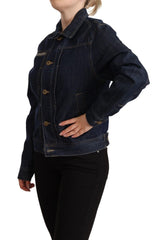 Master Coat Elegant Dark Blue Denim Jacket - Retail Flare