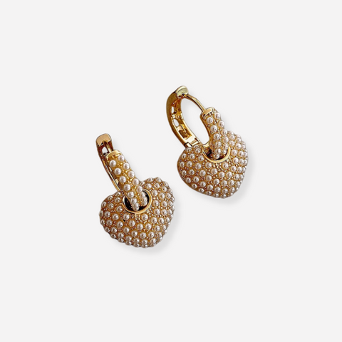 YULI | Heart Pearl Earrings - Retail Flare