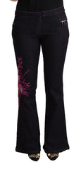 Exte Chic Black Mid Waist Flared Denim Jeans - Retail Flare