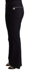 Exte Chic Black Mid Waist Flared Denim Jeans - Retail Flare