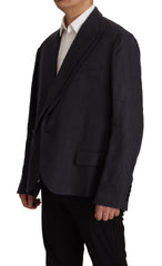 Dolce & Gabbana Sleek Double Breasted Navy Linen Blazer - Retail Flare