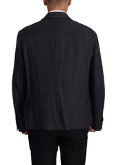 Dolce & Gabbana Sleek Double Breasted Navy Linen Blazer - Retail Flare