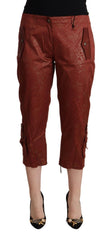 Just Cavalli Chic Brown Cropped Cotton Pants - Retail Flare