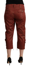 Just Cavalli Chic Brown Cropped Cotton Pants - Retail Flare