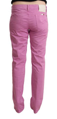 Jacob Cohen Elegant Tapered Pink Denim Jeans - Retail Flare