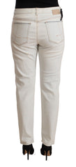 PINKO White Mid Waist Skinny Denim Jeans - Retail Flare