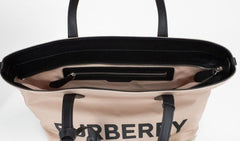 Burberry Small Rose Beige Logo Branded Econyl Nylon Tote Shoulder Handbag Purse - Retail Flare