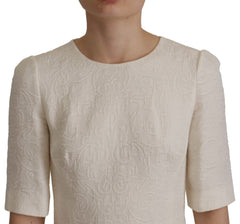 Dolce & Gabbana Exquisite Jacquard Midi Dress in White - Retail Flare