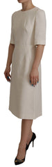 Dolce & Gabbana Exquisite Jacquard Midi Dress in White - Retail Flare
