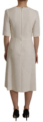 Dolce & Gabbana Exquisite Jacquard Midi Dress in White - Retail Flare