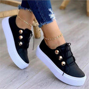 Lace - up Flats Sneakers Women Rivet Casual Shoes