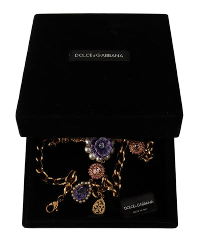 Dolce & Gabbana Elegant Floral Crystal Statement Necklace - Retail Flare