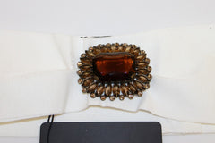 Dolce & Gabbana Embellished Snap Button Waist Belt - Retail Flare