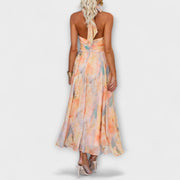 Savannah Breeze™ | Halter Watercolor Maxi Dress