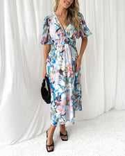 Jessica | Elegant Floral V-Neck Dress