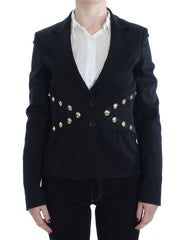 Exte Chic Black Stretch Blazer with Gold Button Detail - Retail Flare