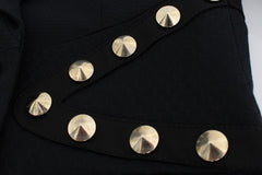 Exte Chic Black Stretch Blazer with Gold Button Detail - Retail Flare