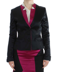 Exte Chic Black and Pink Single-Breasted Blazer - Retail Flare