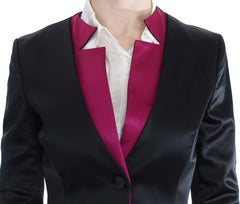 Exte Chic Black and Pink Single-Breasted Blazer - Retail Flare