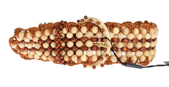 Dolce & Gabbana Elegant Beaded Raffia Waist Belt - Retail Flare