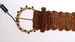 Dolce & Gabbana Elegant Beaded Raffia Waist Belt - Retail Flare
