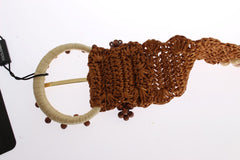 Dolce & Gabbana Elegant Beaded Raffia Waist Belt - Retail Flare