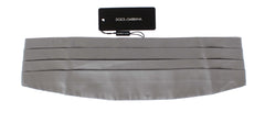Dolce & Gabbana Elegant Silver Silk Cummerbund - Retail Flare