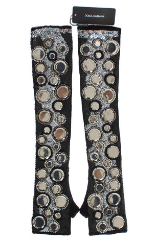 Dolce & Gabbana Sequin-Embellished Cashmere Fingerless Gloves - Retail Flare