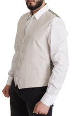 Dolce & Gabbana Elegant Light Gray Silk Blend Suit Jacket Set - Retail Flare