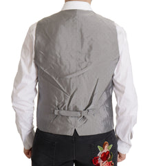 Dolce & Gabbana Elegant Light Gray Silk Blend Suit Jacket Set - Retail Flare