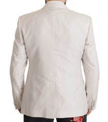 Dolce & Gabbana Elegant Light Gray Silk Blend Suit Jacket Set - Retail Flare