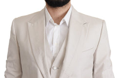 Dolce & Gabbana Elegant Light Gray Silk Blend Suit Jacket Set - Retail Flare