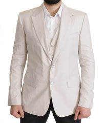 Dolce & Gabbana Elegant Light Gray Silk Blend Suit Jacket Set - Retail Flare